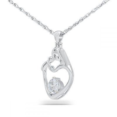 Mother and Child Stone Silver Pendant
