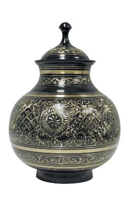 Black Engraved Urn