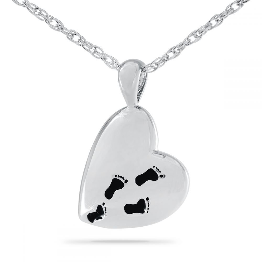 Footprints Prayer Silver Pendant