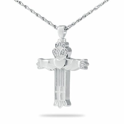 Steel Claddagh Cross Pendant Urn
